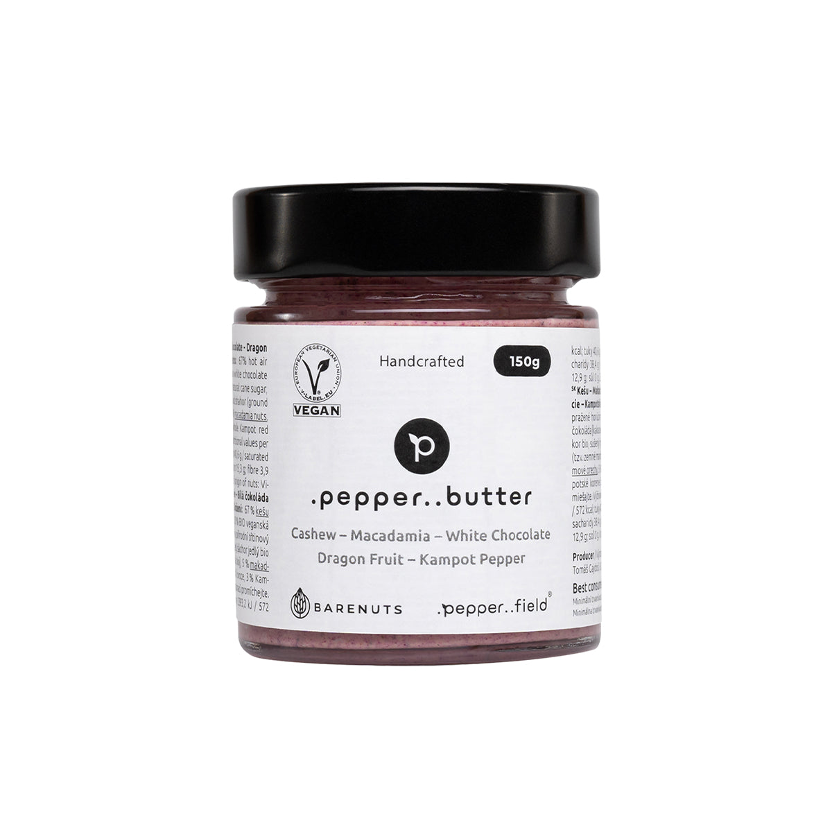 Butter with macadamia nuts, white chocolate, dragon fruit, and Kampot  pepper 150 g