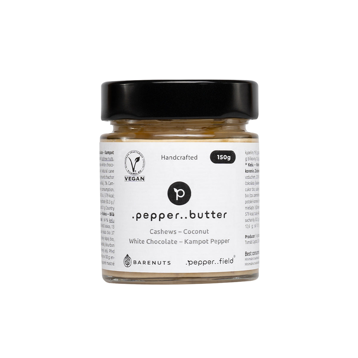Cashew butter with coconut, white chocolate, and Kampot  pepper 150 g