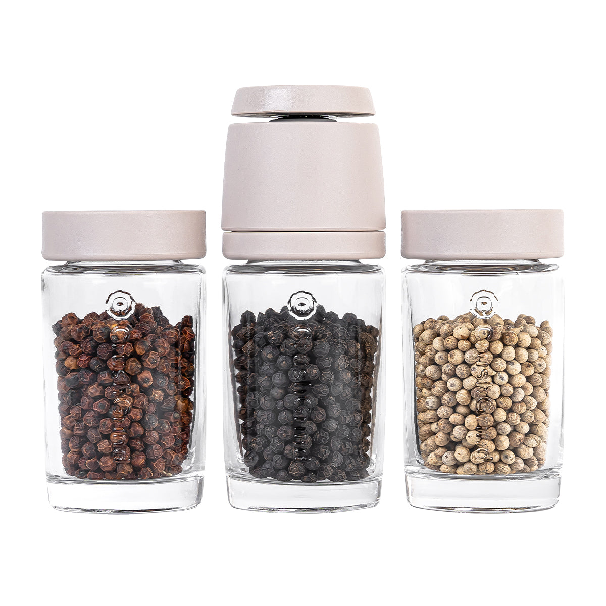Grinder for the CrushGrind pepper with 2 glass containers and 3× 50 g of pepper