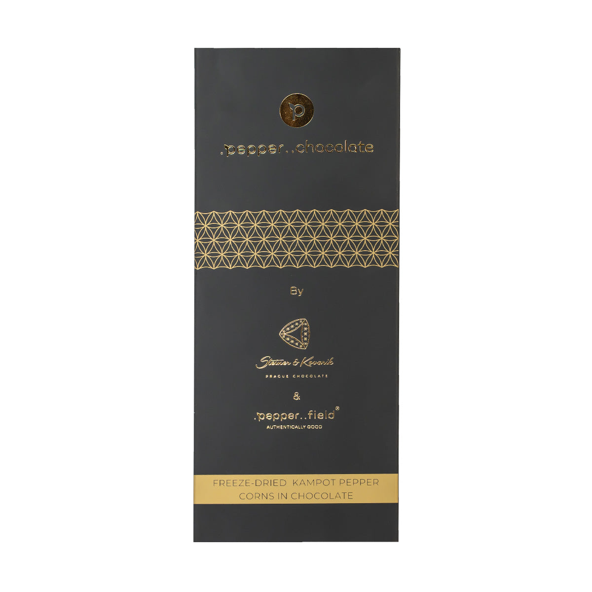 Golden chocolate dragees with lyophilized Kampot  pepper – .pepper..chocolate