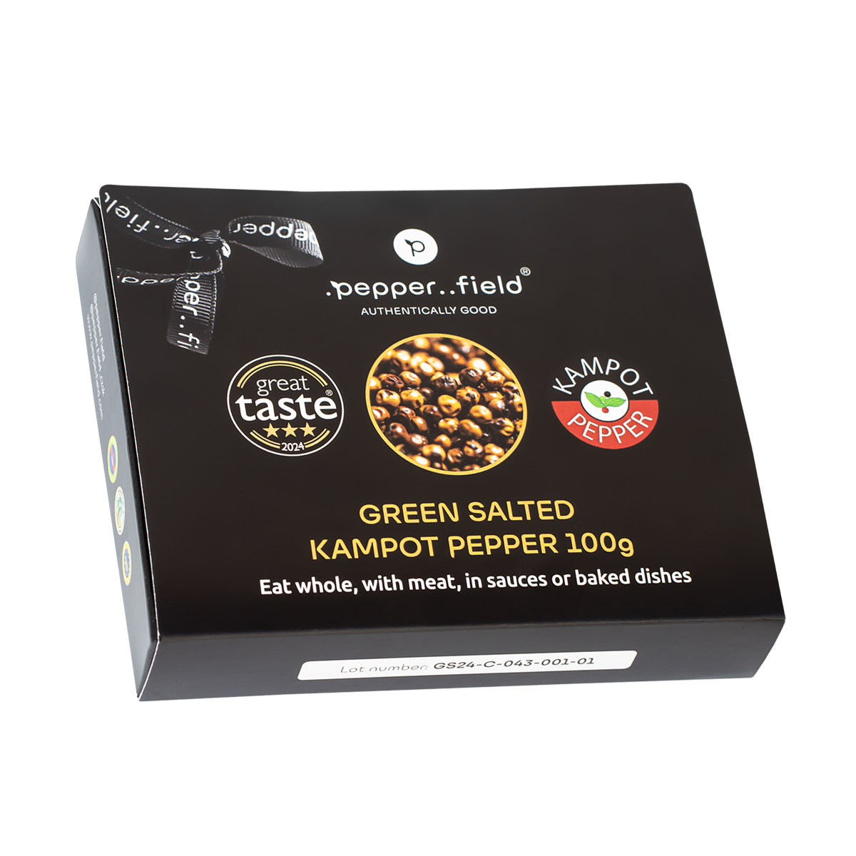Gift Package – green Kampot  pepper in rock salt 100 g