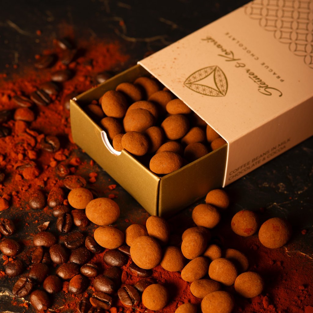 Coffee in milk chocolate and cocoa 130g